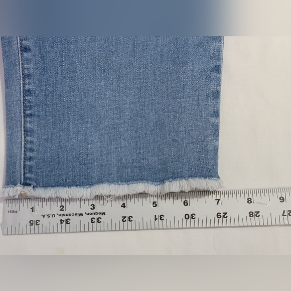 a:glow Maternity Girlfriend Capri Crop Denim Jeans Womens Size Large - Picture 5 of 11